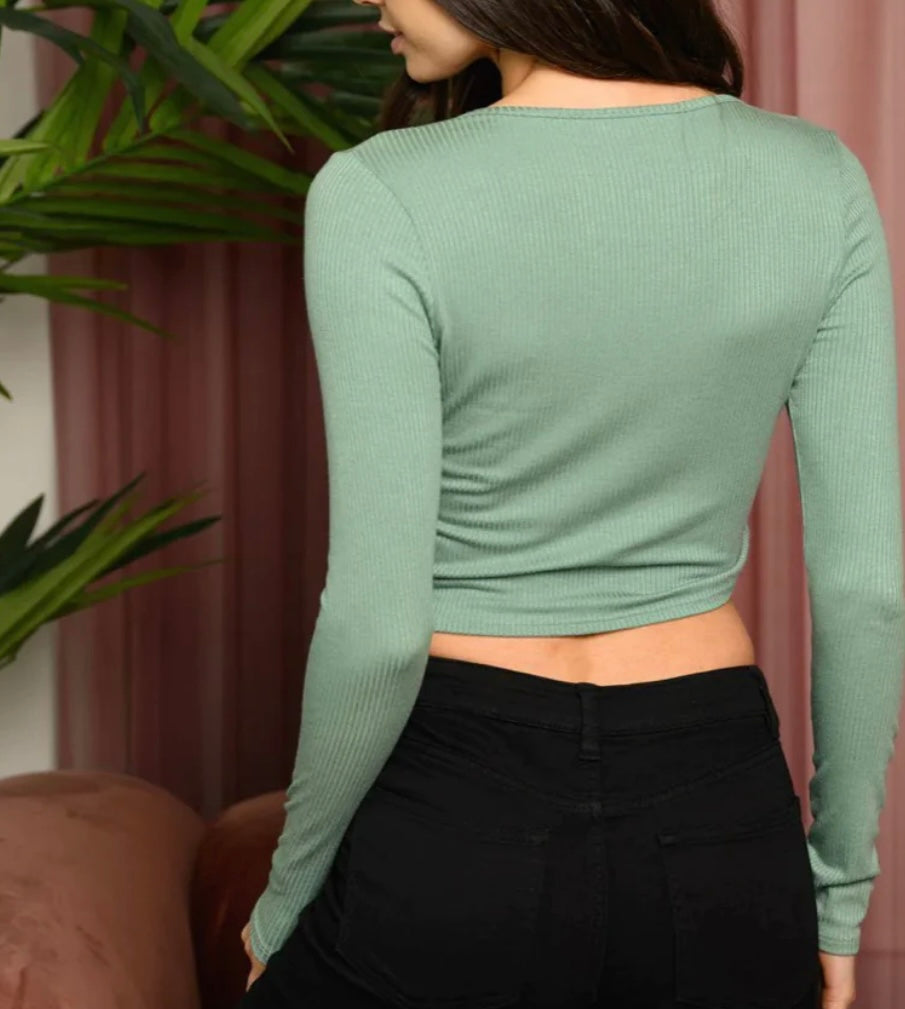Jayleen Open Crop Tie Top
