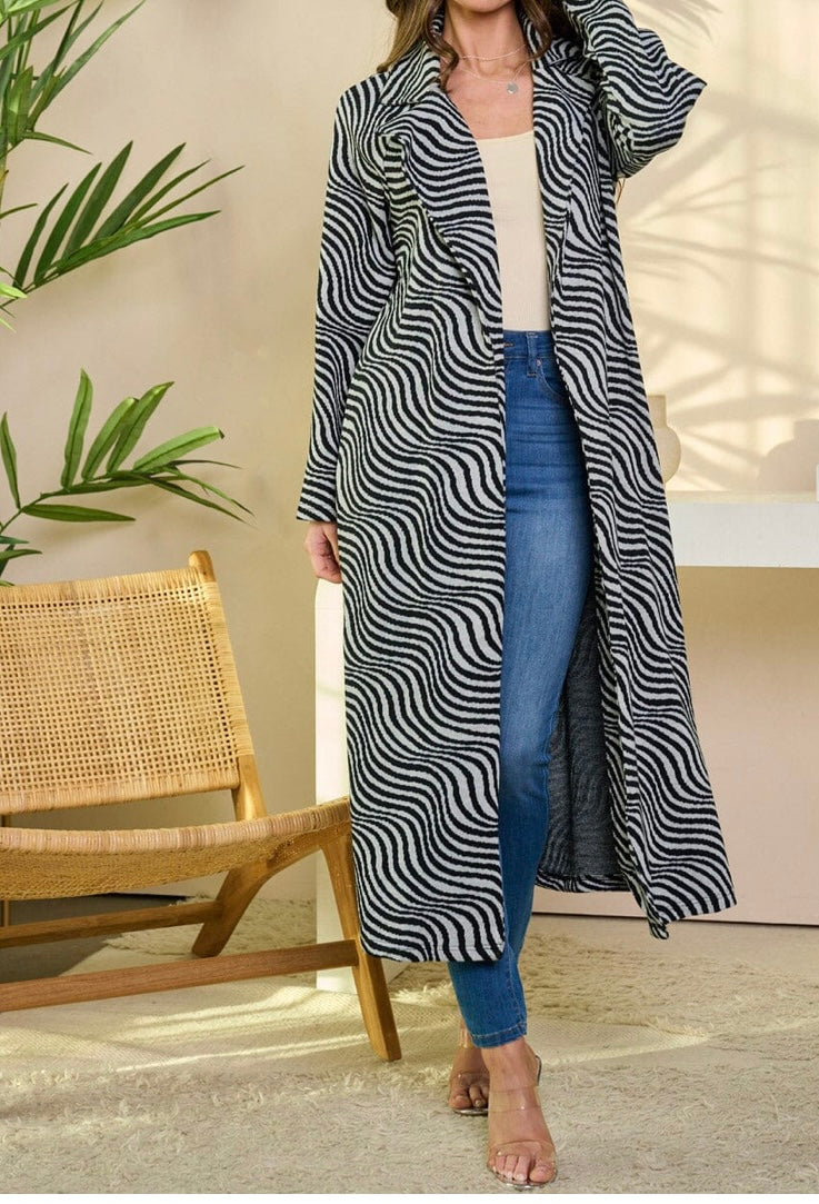 Lyla Long Open Print Coat
