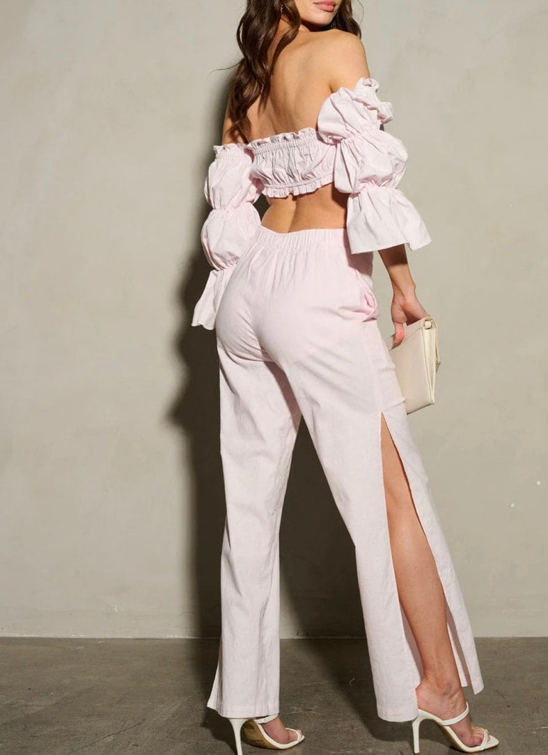 Lanni Off Shoulder Crop Top and Pant Set